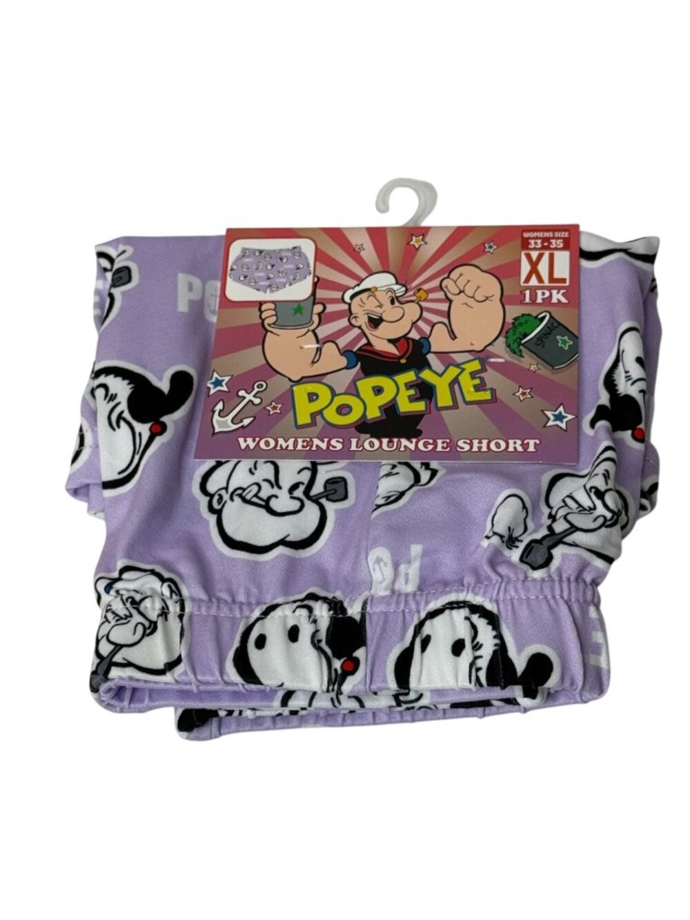 Popeye Purple Lounge Shorts Womens XL Cartoon Sleep Shorts NWT